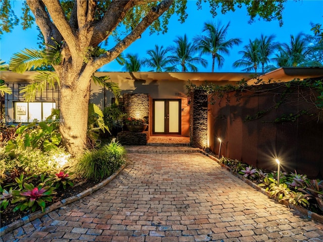 entrance to property with french doors