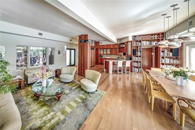 living room featuring light hardwood / wood-style flooring