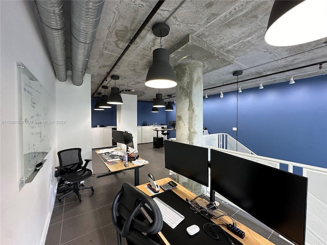 office with rail lighting