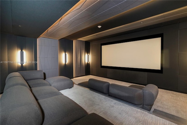 view of carpeted home theater