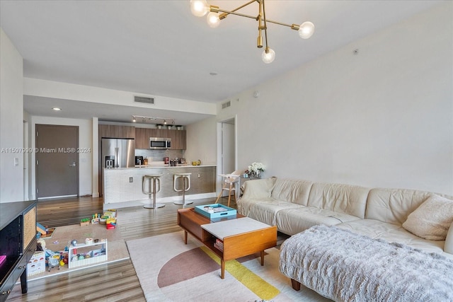 living room featuring wood-type flooring