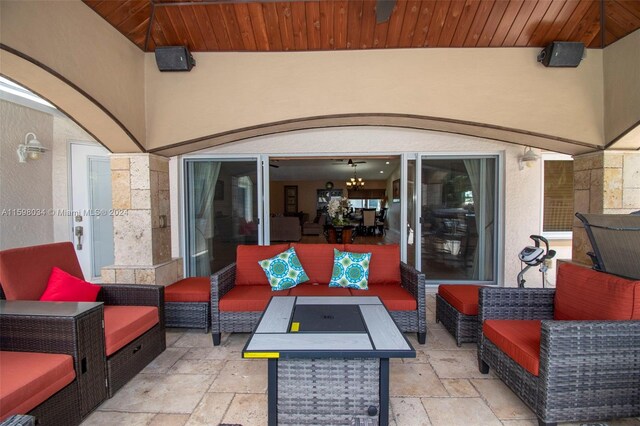 view of patio with an outdoor living space