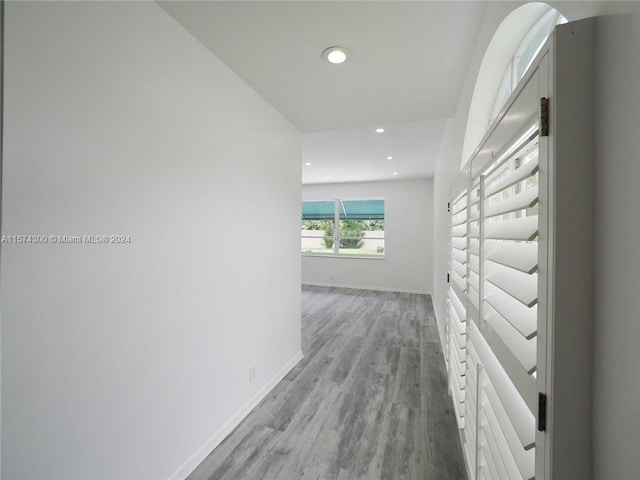 hall featuring hardwood / wood-style flooring