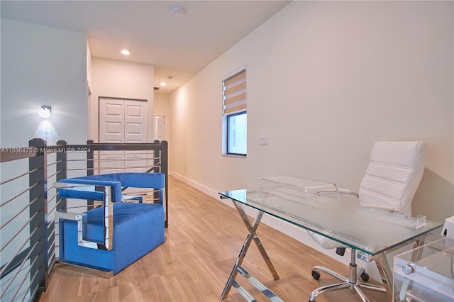 bedroom featuring wood-type flooring