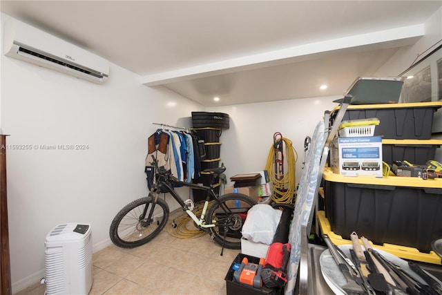 storage room with a wall unit AC