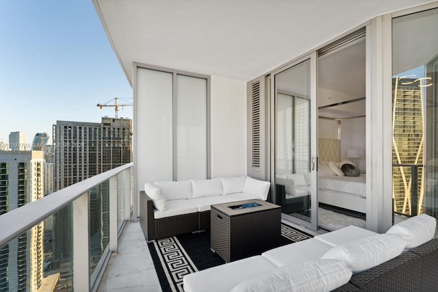 balcony with an outdoor hangout area