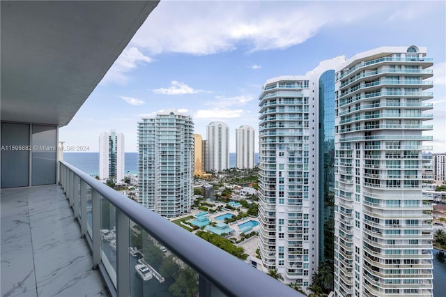 balcony with a water view