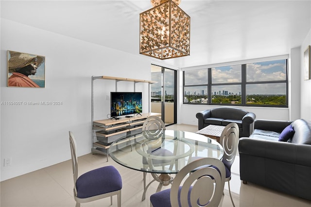 view of tiled living room