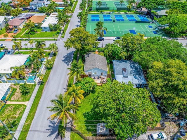 drone / aerial view with a residential view