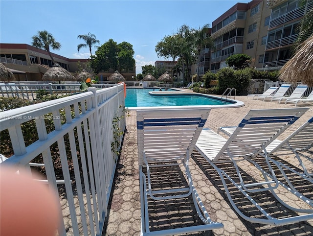 view of pool with a patio