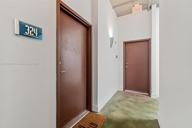 interior space with carpet floors