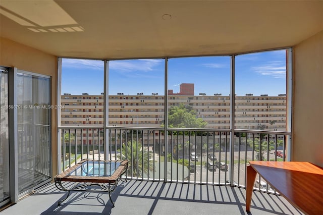 view of sunroom