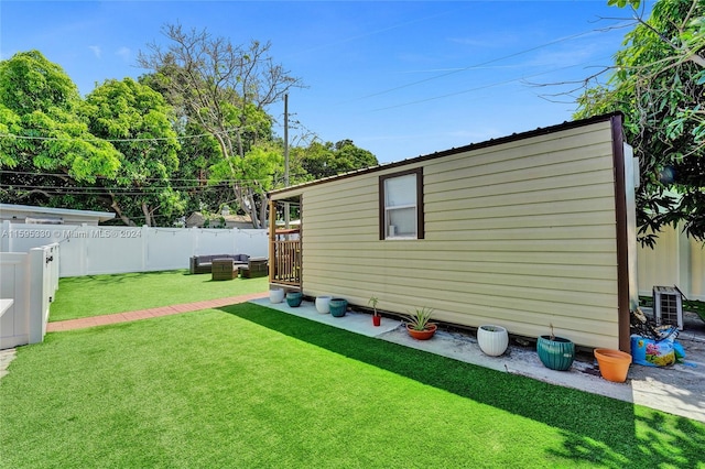 exterior space with a lawn