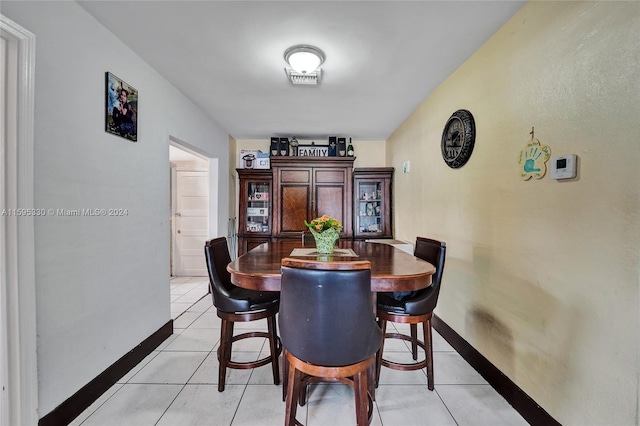 view of tiled dining area