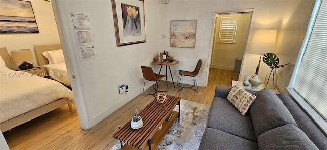 bedroom featuring light wood-type flooring