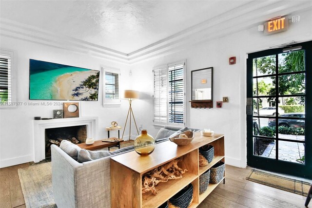 living room featuring hardwood / wood-style flooring