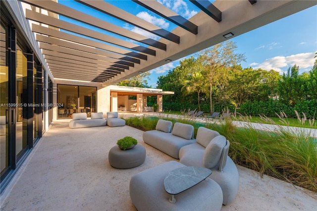 view of patio / terrace featuring an outdoor living space