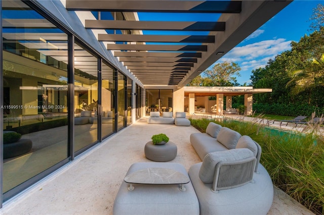 view of patio with an outdoor living space