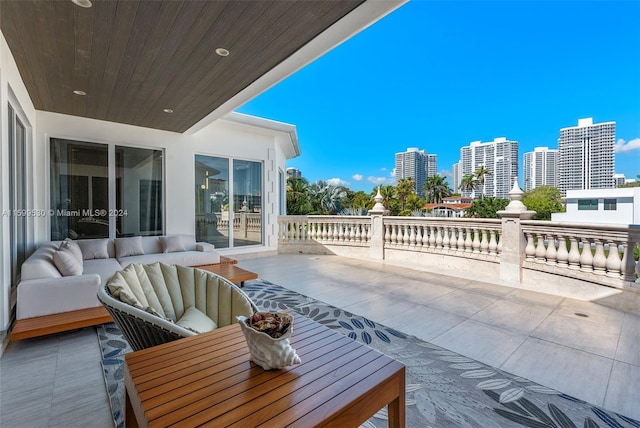 balcony with an outdoor hangout area