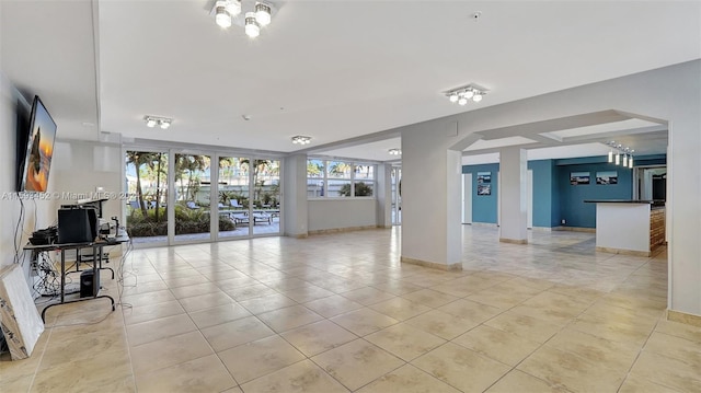 view of tiled living room