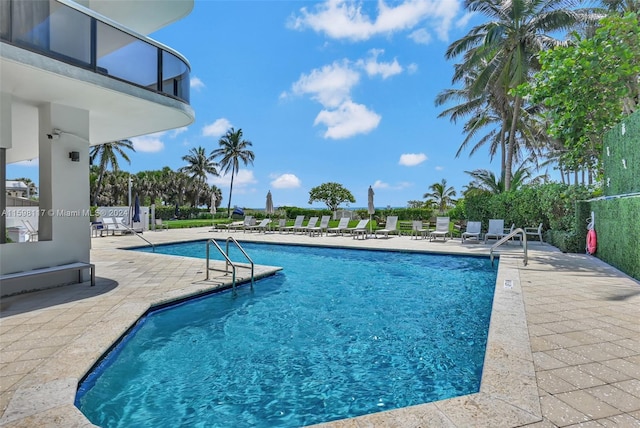 view of pool with a patio area