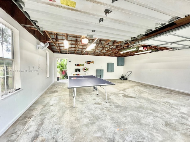 interior space featuring concrete flooring