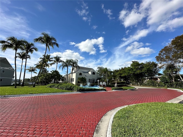 view of home's community with a lawn