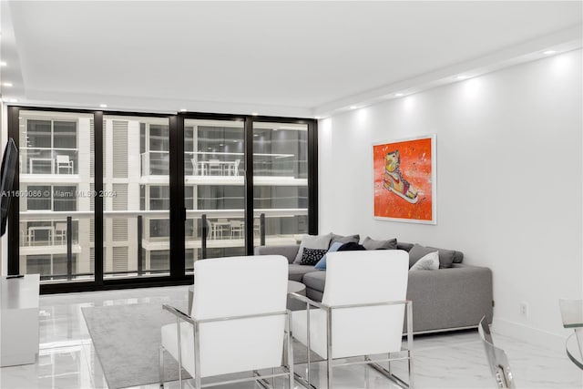 view of tiled living room