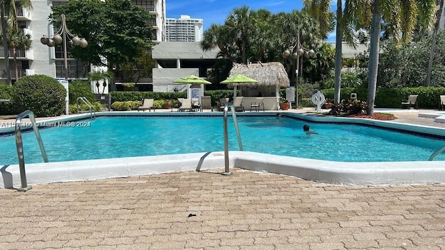 view of pool featuring a patio area