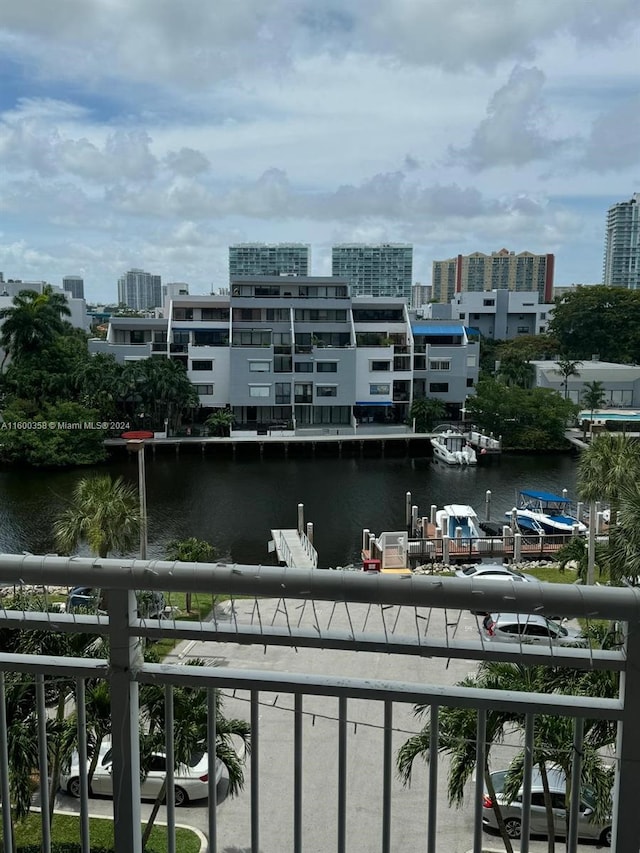 property view of water with a view of city