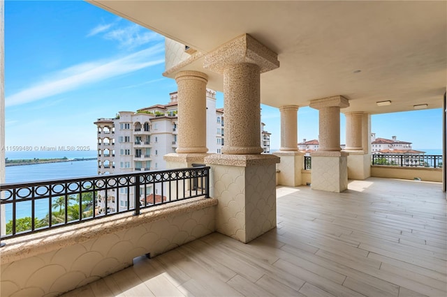 balcony with a water view