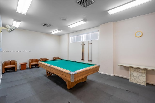 recreation room with billiards