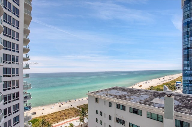 water view with a view of the beach