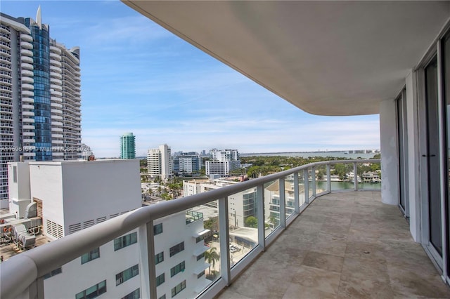 balcony with a water view