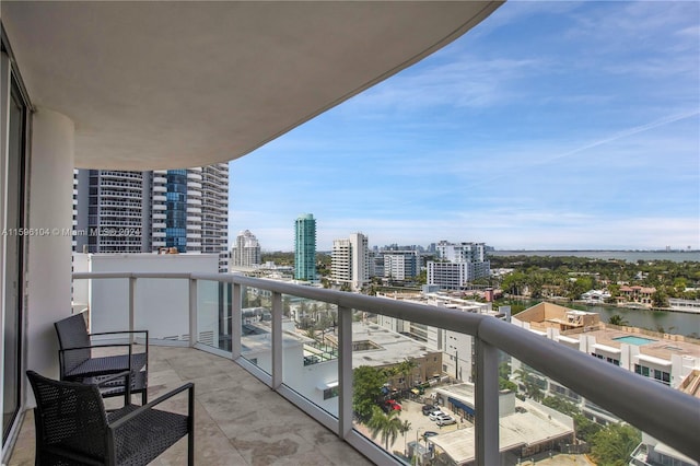 balcony with a water view