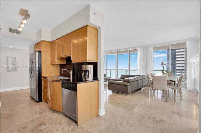 kitchen featuring appliances with stainless steel finishes and sink