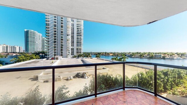 balcony with a water view