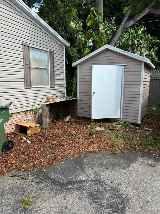 view of shed