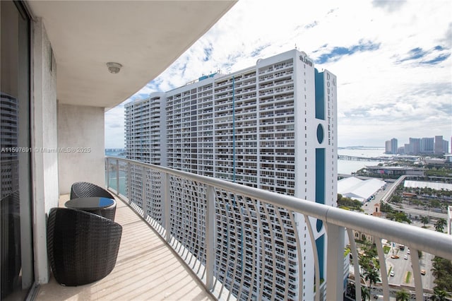 balcony with a view of city