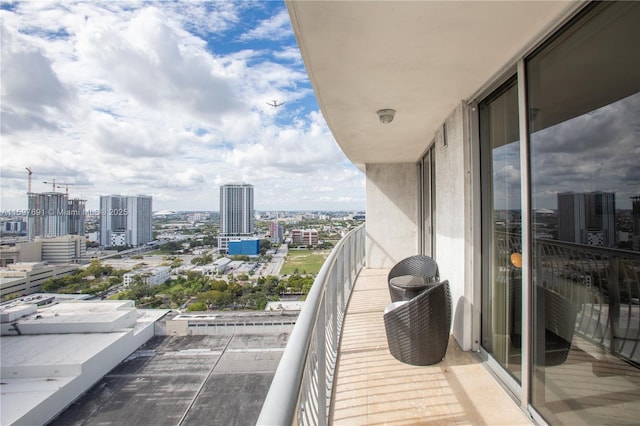 balcony featuring a view of city