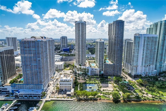 property's view of city with a water view