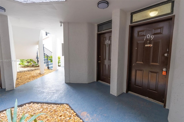 view of doorway to property