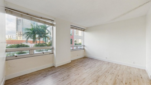 empty room with light wood-type flooring