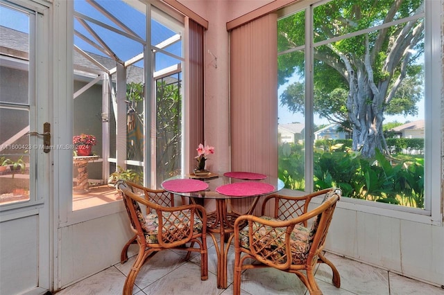 view of sunroom