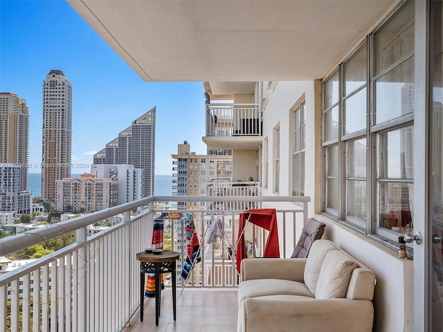 balcony with a water view