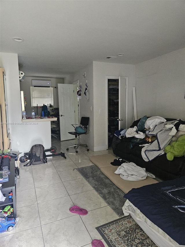 bedroom with tile patterned flooring