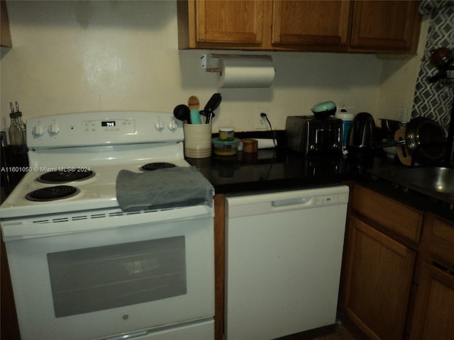 kitchen featuring white appliances