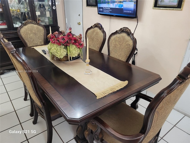 view of tiled dining space