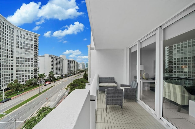 balcony with a city view
