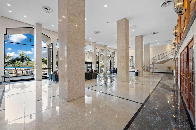community lobby featuring visible vents
